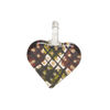 Drop, lampworked glass 1pkg1, opaque multicolored, 19x17mm-22x20mm single-sided heart with checkerboard pattern. image number 2