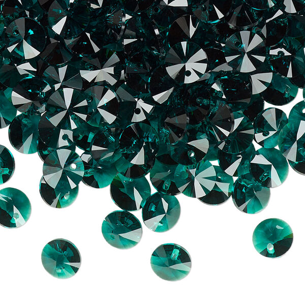 Drop 12pk emerald, Crystal Passions® 6mm pendant mini disk 6428 image number 1
