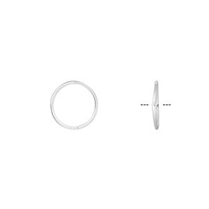 Jump ring, sterling silver, 10mm round square wire, 9mm inside diameter, 22 gauge. Sold per pkg of 50.