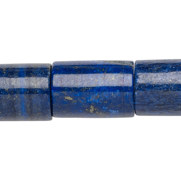 Bead, lapis lazuli (dyed), 20x15mm-21x16mm round tube, B grade, Mohs hardness 5 to 6. Sold per 8-inch strand. image number 0