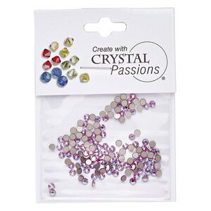 Flat back 144pk rose AB foil back, Crystal Passions® 2.5-2.7mm rose round SS9 2058