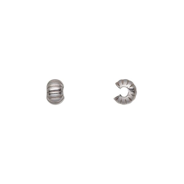 Crimp cover, stainless steel, 5mm corrugated round. Sold per pkg of 500. image number 0