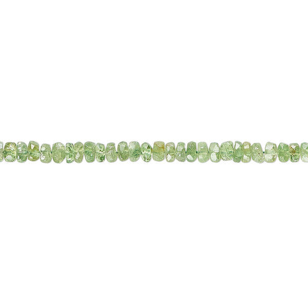 Bead, chrome diopside (natural), light, 3x1mm-3x2mm hand-cut faceted rondelle with 0.4-0.6mm hole, B+ grade, Mohs hardness 5-1/2 to 6. Sold per 6-inch strand. image number 0