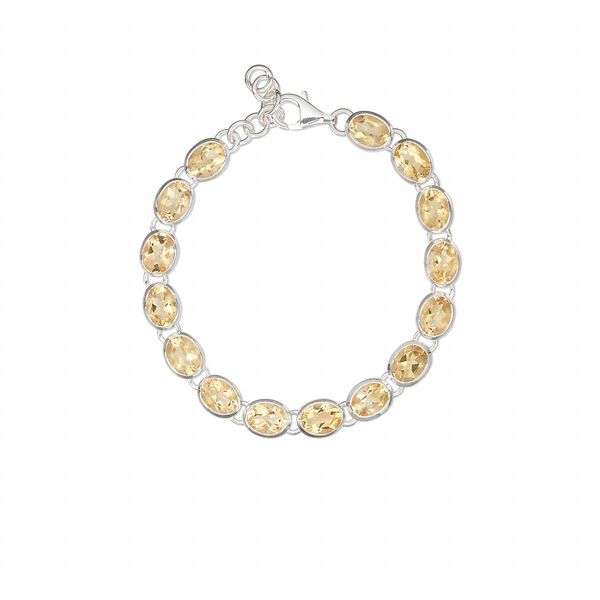 Bracelet, citrine (heated) and sterling silver, 8x6mm faceted oval, 6-3/4 inches with 3/4 inch extender chain. Sold individually. image number 0