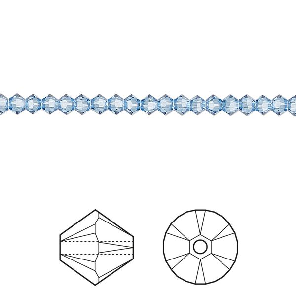 Bead 1440pk ice blue, Swarovski® ReCreated™ 3mm XILION bicone 5328 image number 0