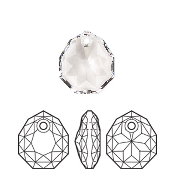 Drop 1pk crystal, Crystal Passions® 16x13.5mm pendant majestic 6436 image number 0