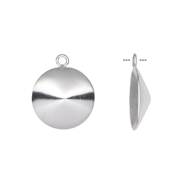 Drop, Almost Instant Jewelry®, sterling silver, 16mm round with 16mm rivoli setting. Sold individually. image number 0