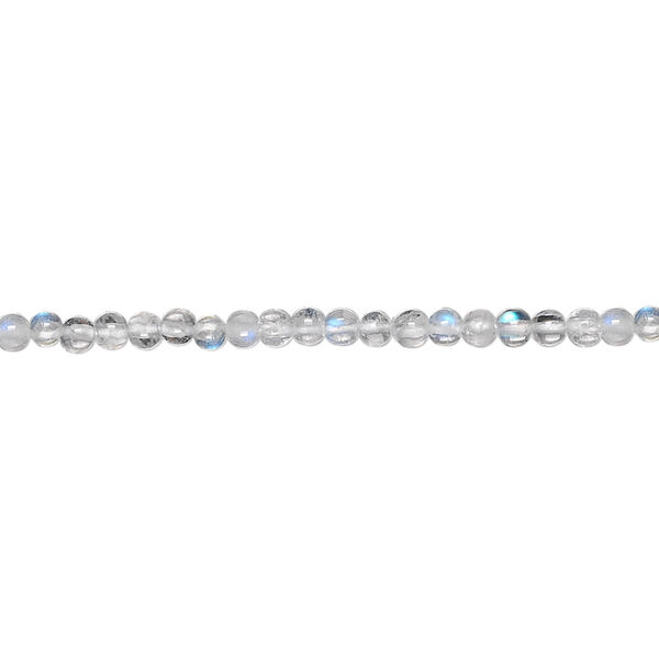 Bead, rainbow moonstone (natural), 2-3mm hand-cut round, C grade, Mohs hardness 6 to 6-1/2. Sold per 15-1/2" to 16" strand. image number 0