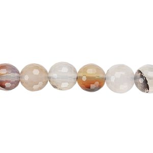 Madagascar multi-agate 1pkg1, faceted round bead natural 15.5-16 inch 8mm