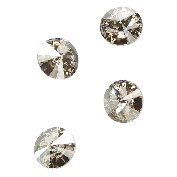 Chaton 4pk crystal silver shade foil back, Crystal Passions® 10.54-10.91mm rivoli SS47 1122 image number 0