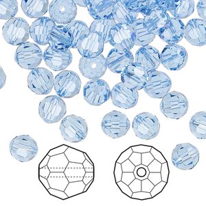 Bead 144pk light sapphire, Crystal Passions® 6mm round 5000