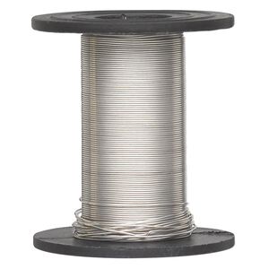 Wire, sterling silver-filled, half-hard, round, 28 gauge. Sold per 1-ounce spool, approximately 100 feet.