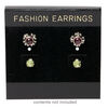 Earring card, flocked plastic, black and gold, 2x2-inch square with "FASHION EARRINGS." Sold per pkg of 100. image number 1