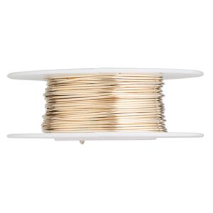 Wire, 12Kt gold-filled, half-hard, round, 21 gauge. Sold per pkg of 5 feet.