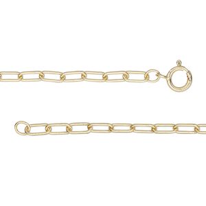 Chain 1pkg1 14Kt gold-filled paperclip, 2.6mm / springring clasp, 18 inch