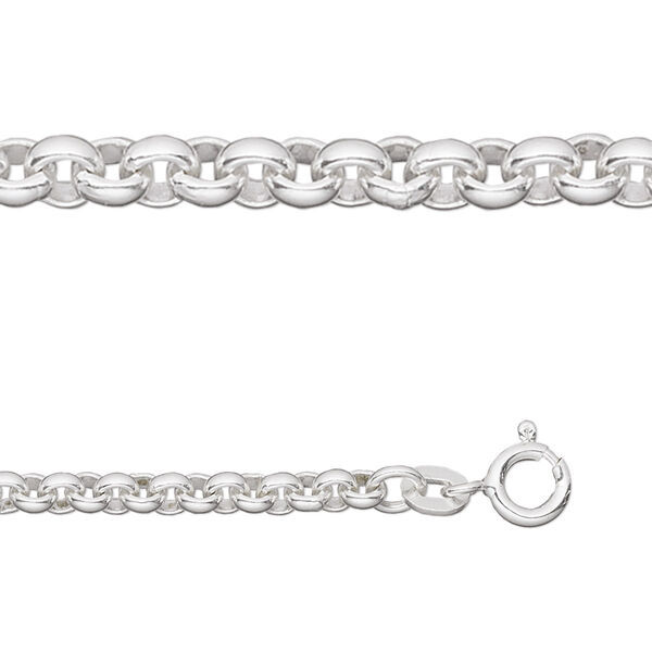 Chain, sterling silver, 2.9mm rolo, 24-inch. Sold individually. image number 0
