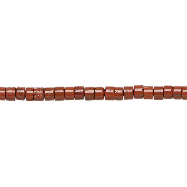 Bead, red jasper, (natural), 3x1.5mm-3x2.5mm heishi, B grade, Mohs hardness 6-1/2 to 7. Sold per 16-inch strand. image number 0