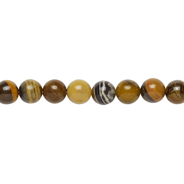 Bead, tiger iron and tiger zebra iron (natural), 6mm round, B grade, Mohs hardness 7. Sold per 15-1/2" to 16" strand. image number 0