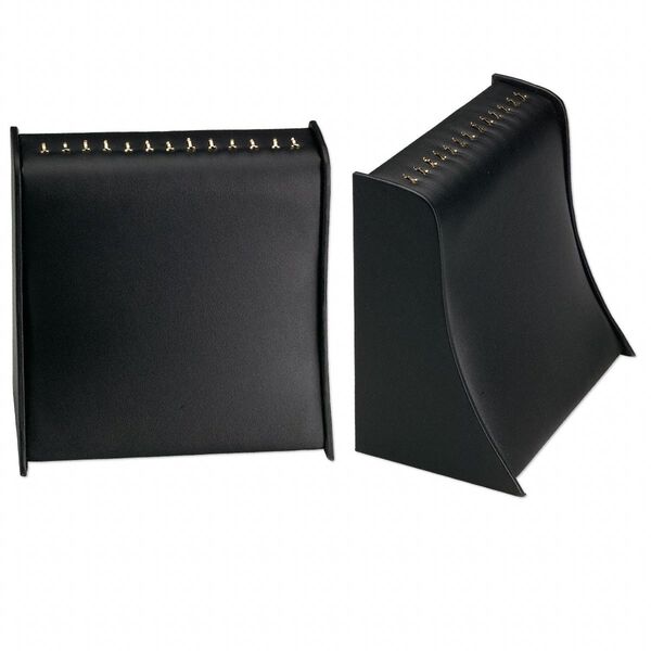 Display, bracelet, leatherette, black, 8 x 4-1/2 x 7-1/2 inches. Sold individually. image number 0