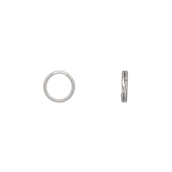 Split ring, stainless steel, 8mm round. Sold per pkg of 50. image number 0