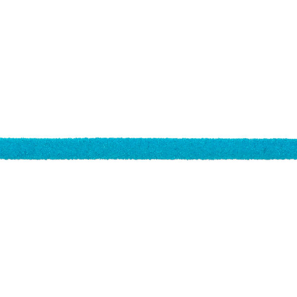 Cord, velveteen and rubber, turquoise blue, 3mm round with 1-1.5mm hole. Sold per pkg of 5 feet. image number 0