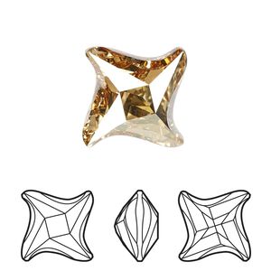 Fancy stone 1pk crystal golden shadow foil back, Crystal Passions® 17mm twister 4485