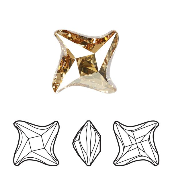 Fancy stone 1pk crystal golden shadow foil back, Crystal Passions® 17mm twister 4485 image number 0