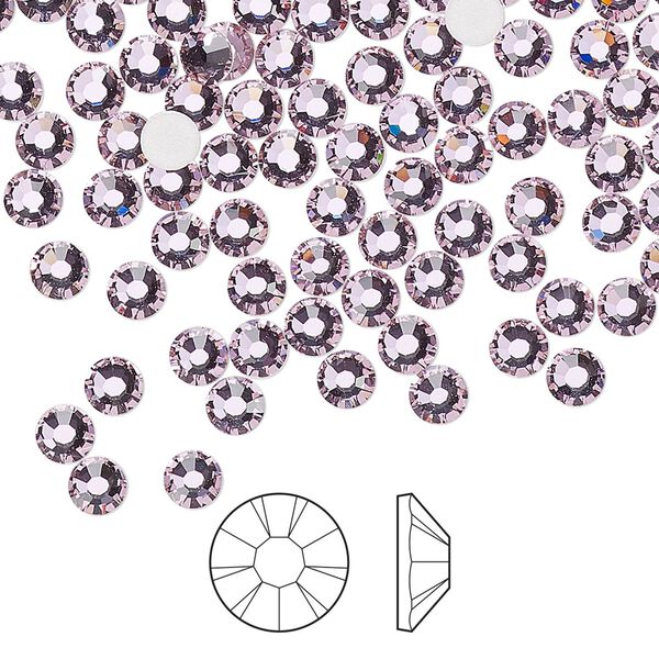 Flat back 144pk mesmera foil back, Preciosa MAXIMA Czech crystal rhinestone 3.8-4mm chaton rose round SS16 image number 0