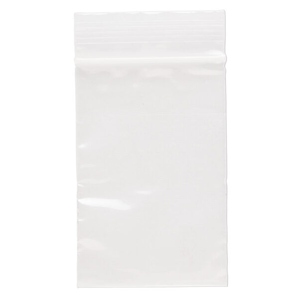 Bag, Tite-Lip™, oxo-biodegradable plastic, clear, 2x3-inch top zip. Sold per pkg of 1,000. image number 1