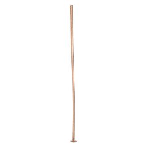 Head pin, antique copper-plated brass, 1-1/2 inches, 21 gauge. Sold per pkg of 100.