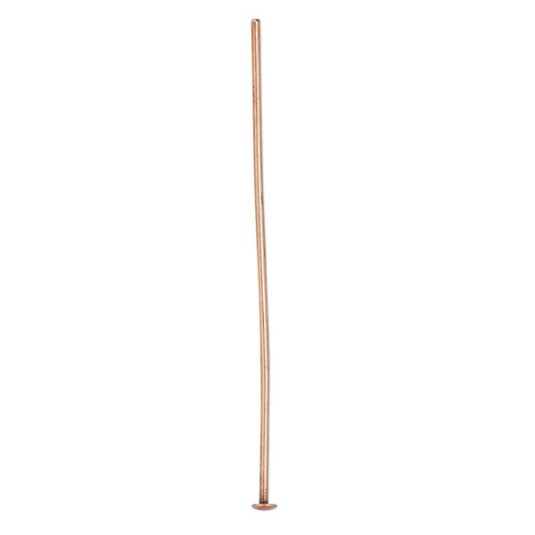 Head pin, antique copper-plated brass, 1-1/2 inches, 21 gauge. Sold per pkg of 100. image number 0