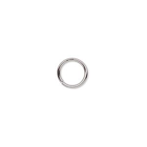 Jump ring, gunmetal-plated brass, 9mm round, 7mm inside diameter, 18 gauge. Sold per pkg of 1,000.