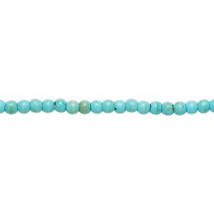 Bead mix, "turquoise" (resin) (imitation), light blue and green, 3mm round. Sold per 15-inch strand.