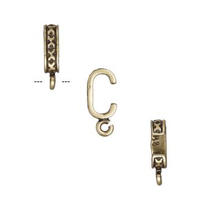 Component, JBB Findings, antiqued brass, 9x4mm rondelle with crosshatch design and open loop, 7x3mm inside diameter. Sold per pkg of 2.