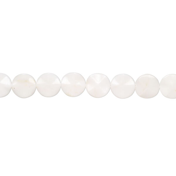 White marble 1pkg1, wavy round bead, 15 inch 30mm image number 1