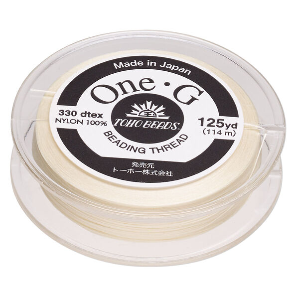 Thread, One-G™, nylon, pkg/125 yards, cream, size 0. image number 0