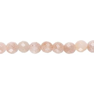Pink flake moonstone 1pkg1, faceted round bead natural 8 inch 6mm