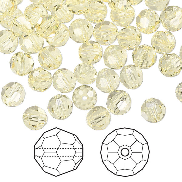 Bead 144pk jonquil, Crystal Passions® 6mm round 5000 image number 0