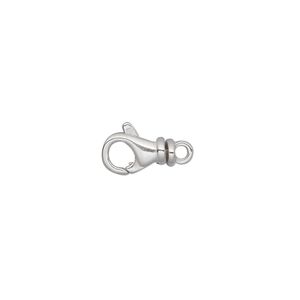 Clasp lobster claw 1pkg1 sterling silver, 11x6mm rounded swivel, 1-strand