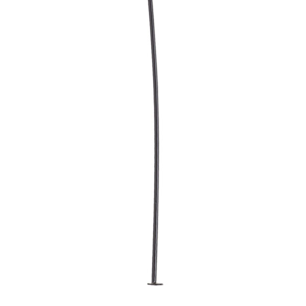 Head pin, electro-coated brass, black, 3 inches, 21 gauge. Sold per pkg of 10. image number 0