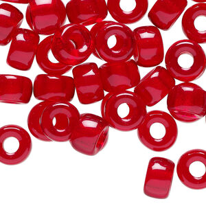 Bead 1pkg60 Czech pressed glass, ruby red, 9x6mm crow.