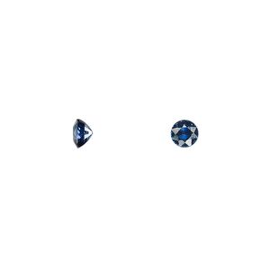 Blue sapphire 1pkg1, hand-cut faceted round gem 4.5mm