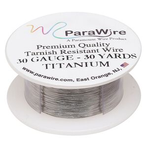 Wire, ParaWire™, titanium-finished copper, round, 30 gauge. Sold per 30-yard spool.