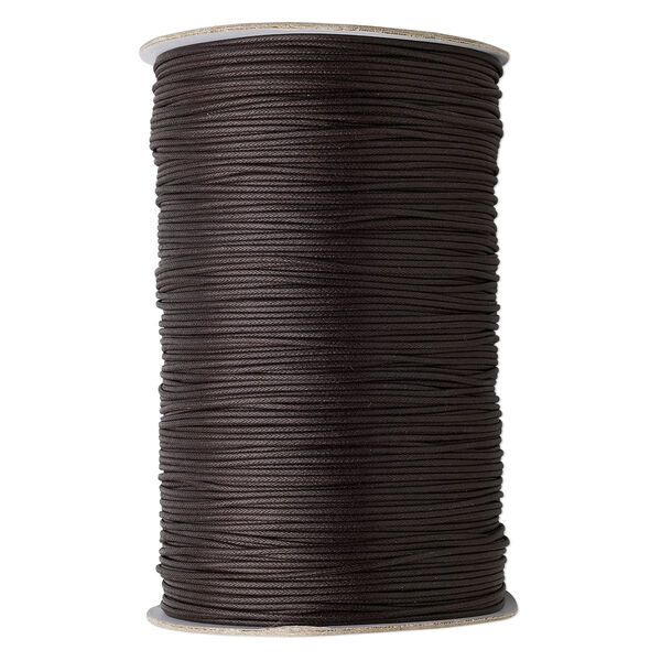 Cord, waxed cotton, brown, 2mm round. Sold per 500-yard spool. image number 0