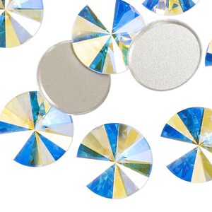 Flat back 2pk crystal AB foil back, Crystal Passions® 16mm rivoli 2006