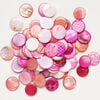 Mother-of-pearl shell 1pkg6oz, puffed flat round bead mix multi-pink 17-20mm image number 1