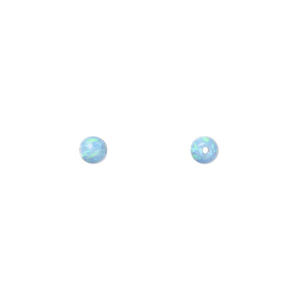 Bead, "opal" (silica and epoxy) (man-made), turquoise blue, 4mm round. Sold individually. image number 0