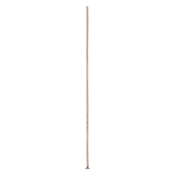 Head pin, antique copper-plated brass, 3 inches, 21 gauge. Sold per pkg of 100. image number 0
