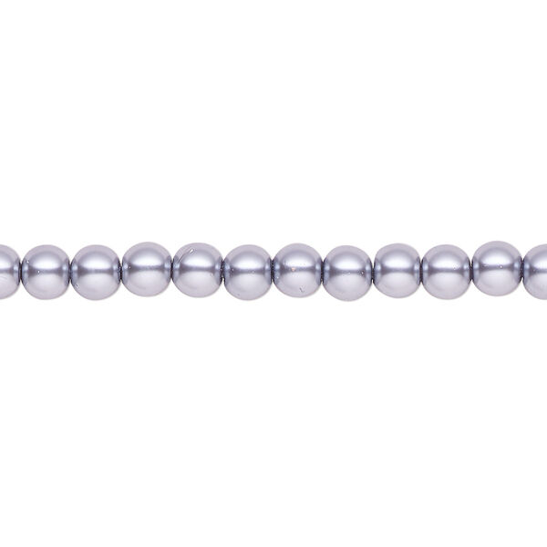 Pearl 2pk pewter, Celestial Crystal® 4mm round 15.5-16 inch image number 0