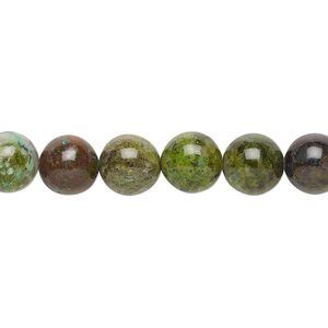 Chrysocolla / cuprite 1pkg1, round bead natural 15.5-16 inch 8mm